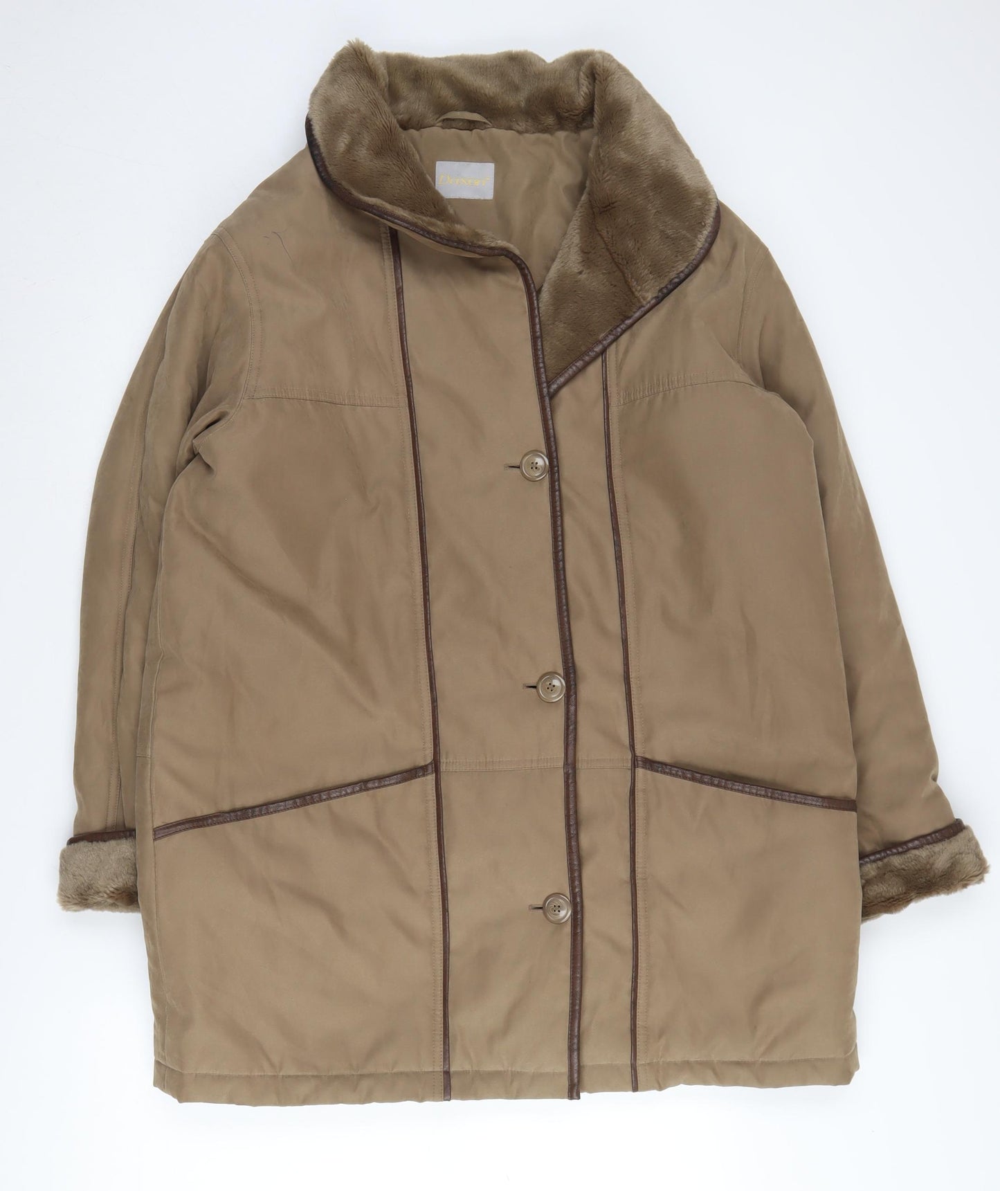 Daxon Women's Beige Overcoat Size 16 Casual Wear