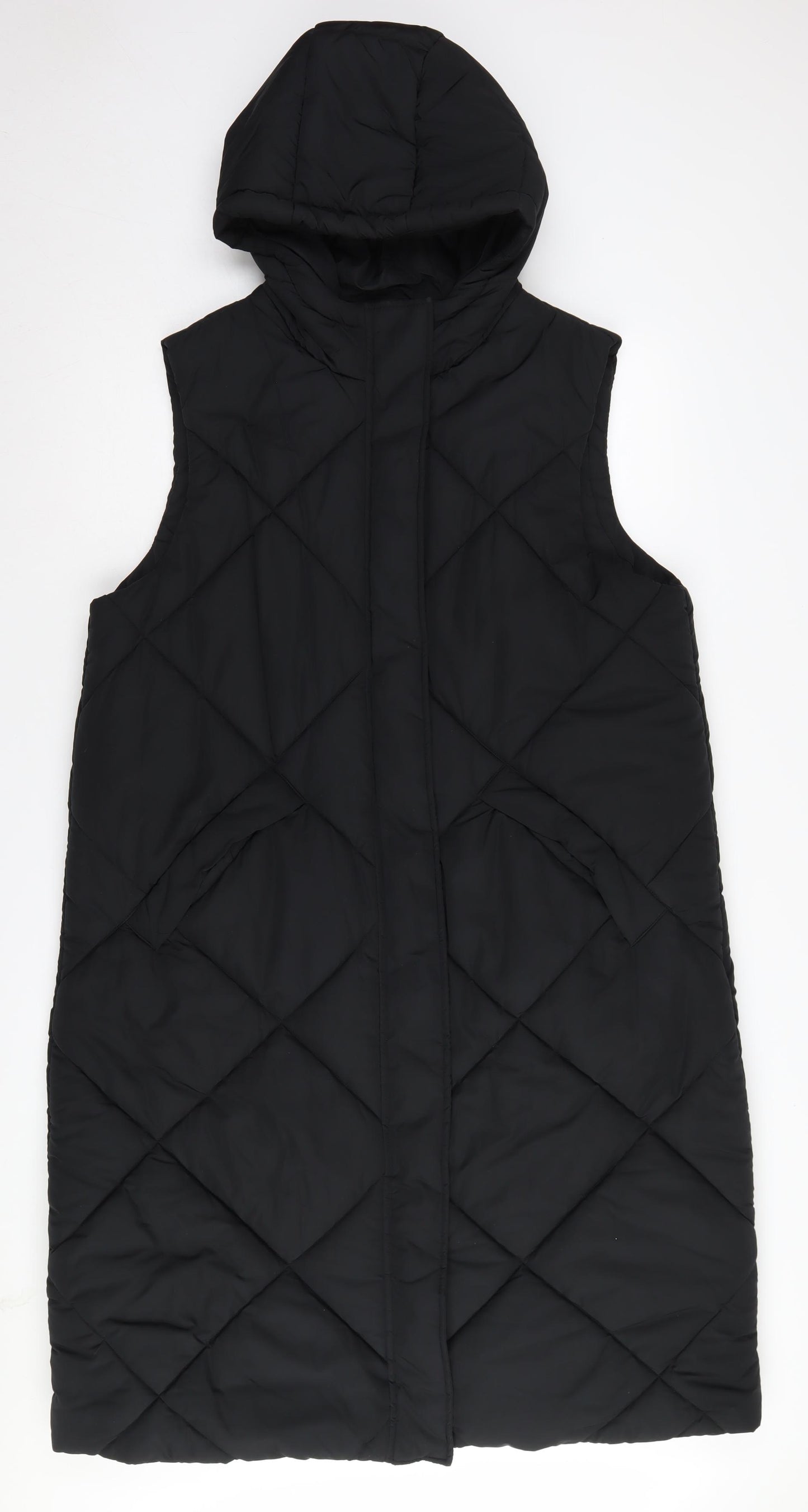 Marks and Spencer Women's Black Hooded Puffer Waistcoat Size 18