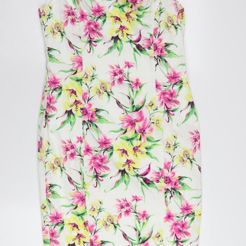 Viyella Petites Floral Sheath Dress Size 8, Multicoloured