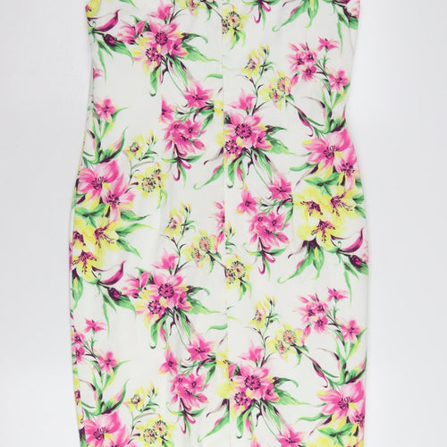 Viyella Petites Floral Sheath Dress Size 8, Multicoloured