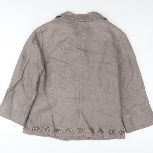 Boden Women's Brown Jacket UK 10 Casual Linen Blend