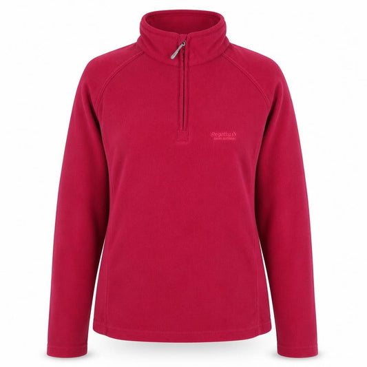 Front view of Regatta Women's Red 1/4 Zip Fleece Sweatshirt, size 10