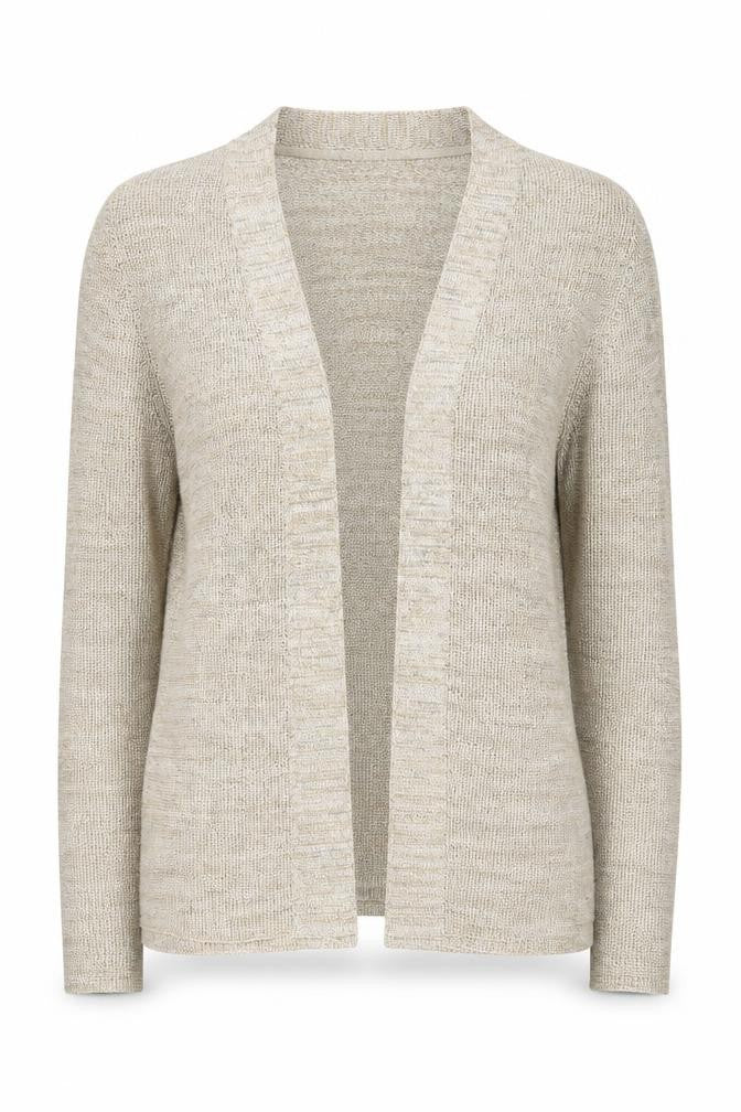 Front view of Windsmoor Women's Beige Cardigan, size S, V-Neck Knit