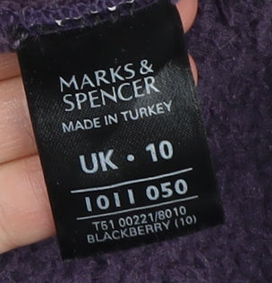 Marks & Spencer Women's Purple Fleece Jacket, Size 10, Casual