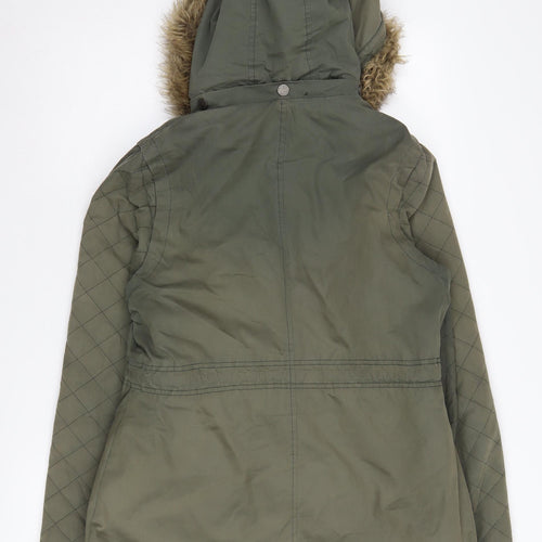 Fatface Women's Green Parka Coat Size 10