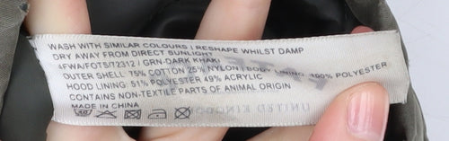 Fatface Women's Green Parka Coat Size 10