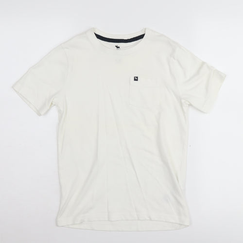Abercrombie Kids Boys White Basic T-Shirt Size 9-10 Years