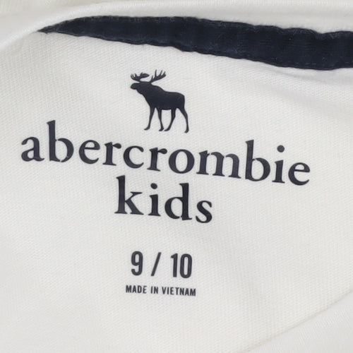 Abercrombie Kids Boys White Basic T-Shirt Size 9-10 Years
