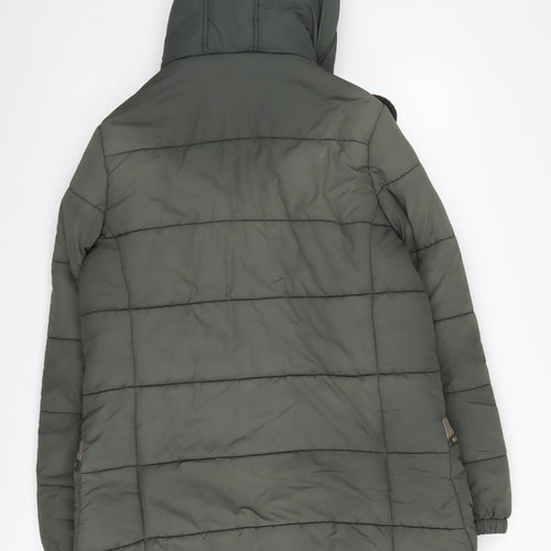 Joules Women's Green Puffer Jacket Size 14 Hooded
