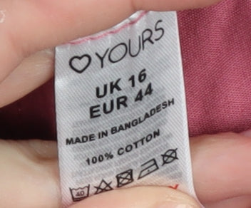 Yours Pink Women's Parka Jacket, Size 16, Cotton, Hooded