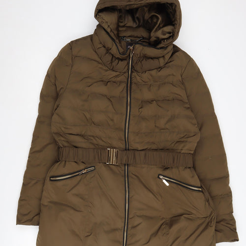 Phase Eight Women's Brown Hooded Puffer Jacket Size 18