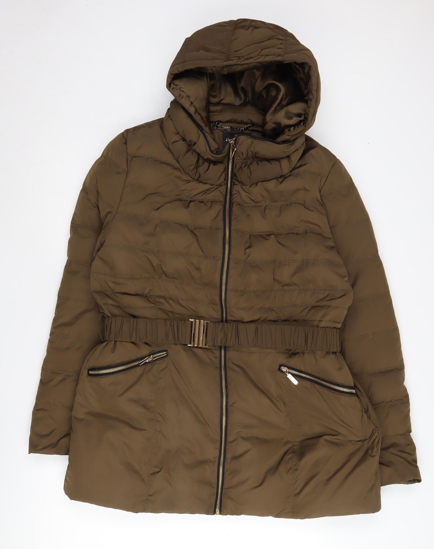 Phase Eight Women's Brown Hooded Puffer Jacket Size 18