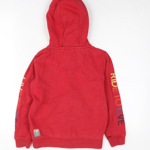 FatFace Boys Red Full Zip Hoodie 7-8 Years Sports Style