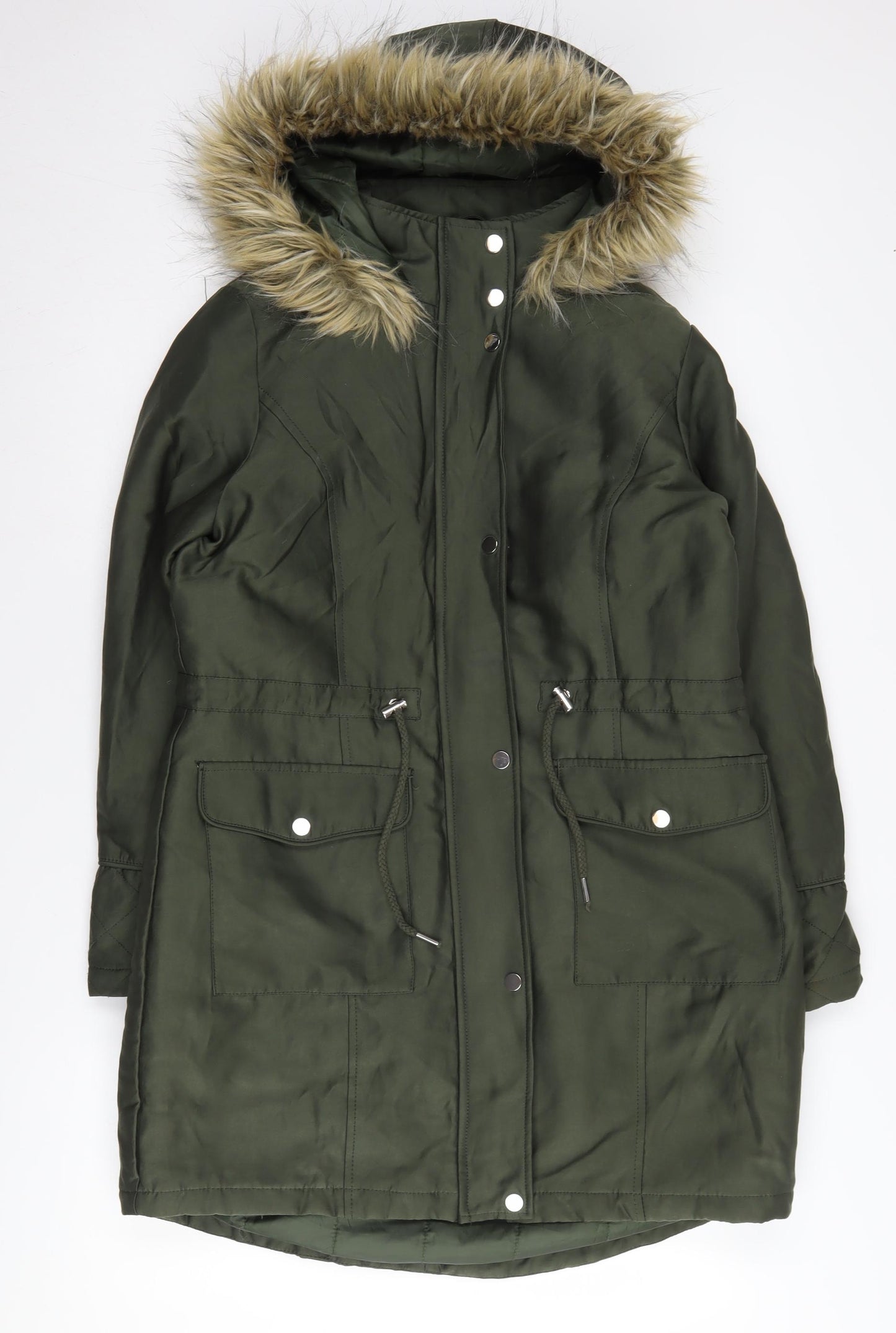 Debenhams Women's Green Parka Coat Size 12
