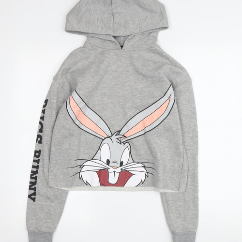 Looney Tunes Women's Grey Graphic Hoodie 2XS