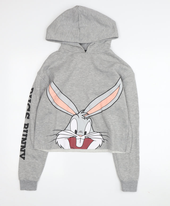 Looney Tunes Women's Grey Graphic Hoodie 2XS