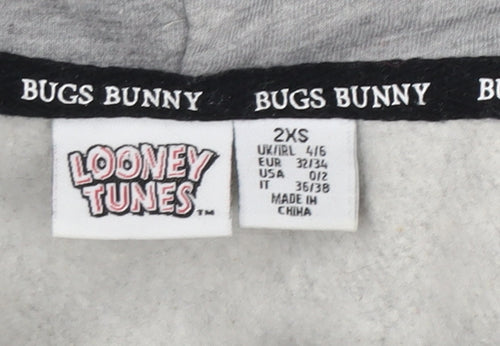 Looney Tunes Women's Grey Graphic Hoodie 2XS