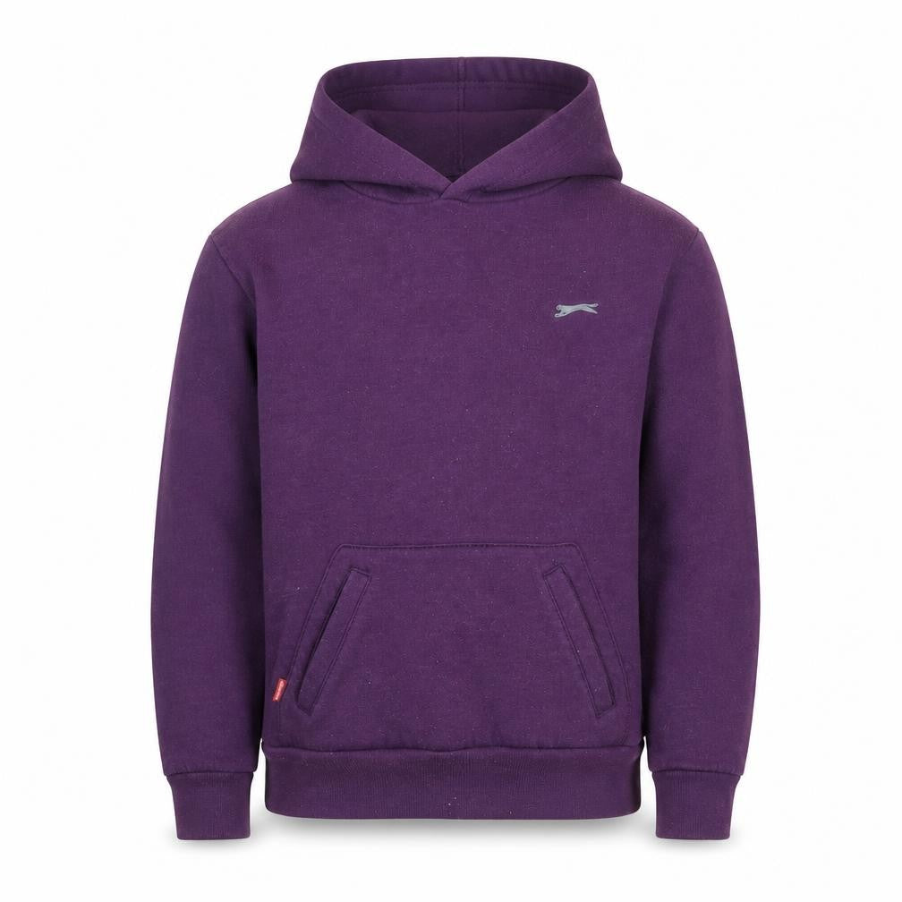 Front view of Slazenger Teens Purple Pullover Hoodie, size 164