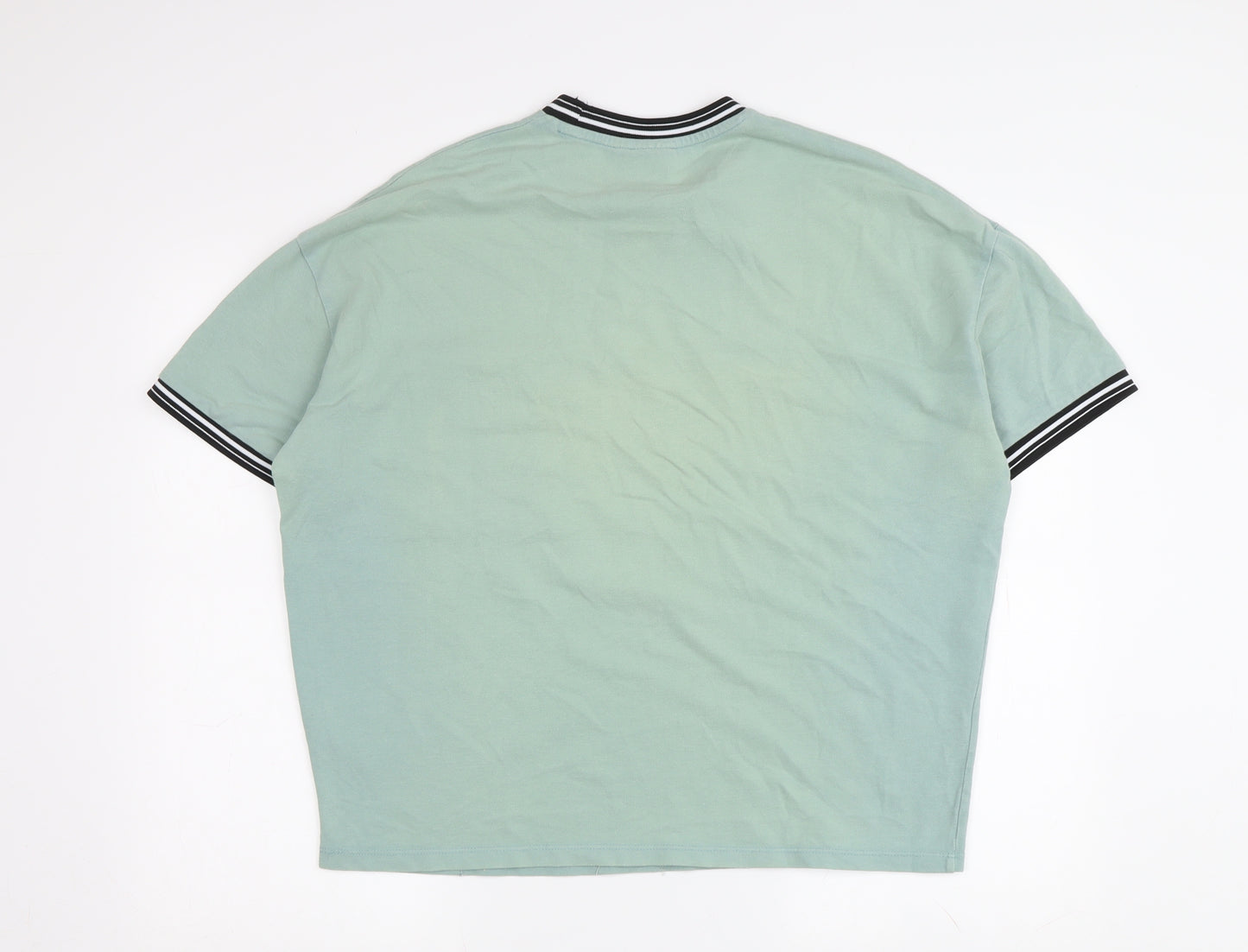 ASOS DESIGN Green Unisex Ringer T-Shirt, S - Casual Comfort