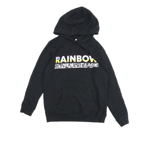 Blue Zoo Girls Black Rainbow Hoodie 11-12 Years