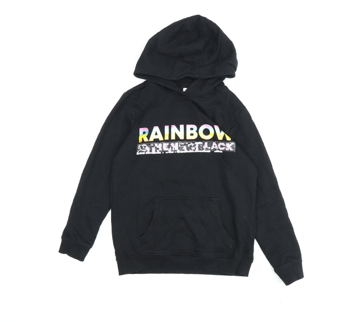 Blue Zoo Girls Black Rainbow Hoodie 11-12 Years