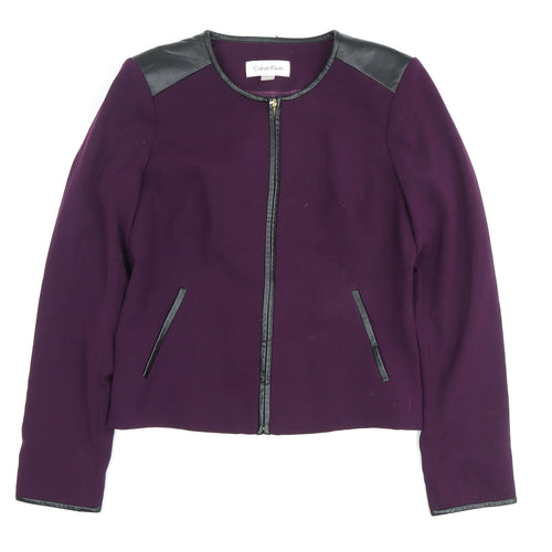 Calvin Klein Women's Purple Slim Wool Jacket Size 8