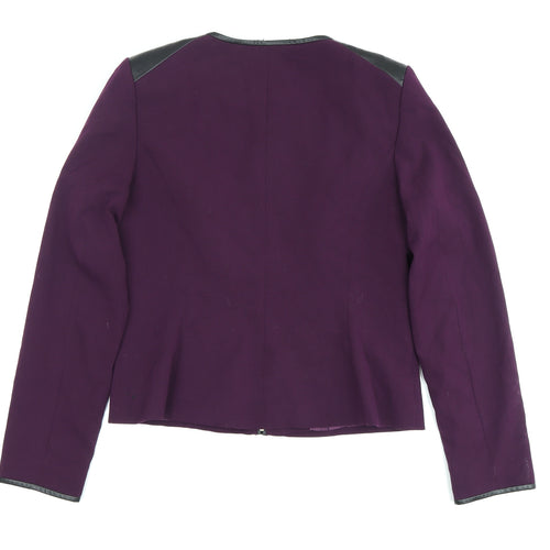 Calvin Klein Women's Purple Slim Wool Jacket Size 8