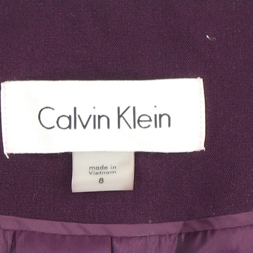 Calvin Klein Women's Purple Slim Wool Jacket Size 8