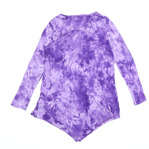 DJT Women's Purple T-Shirt S Long Sleeve Viscose