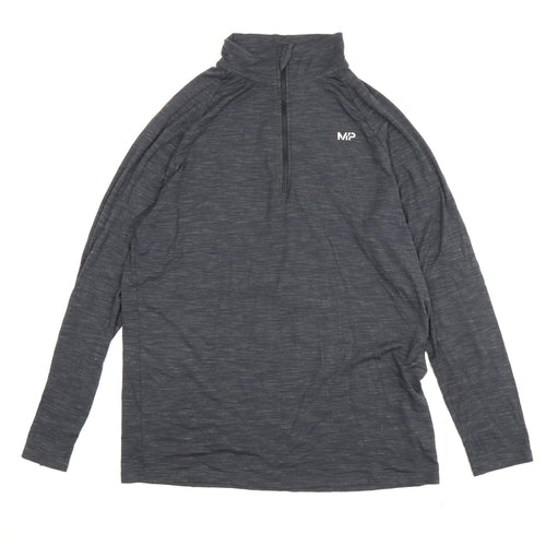 MP Men's Grey Long Sleeve 1/4 Zip Pullover L