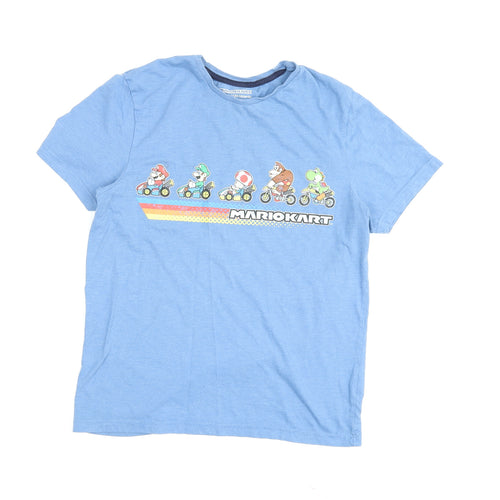 Difuzed Boys Blue Mario Kart Graphic T-Shirt S Casual