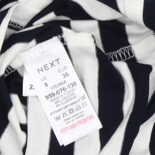 Next Women's Multicoloured Striped T-Shirt, Size 8, Casual Jersey
