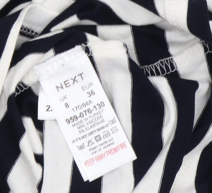 Next Women's Multicoloured Striped T-Shirt, Size 8, Casual Jersey