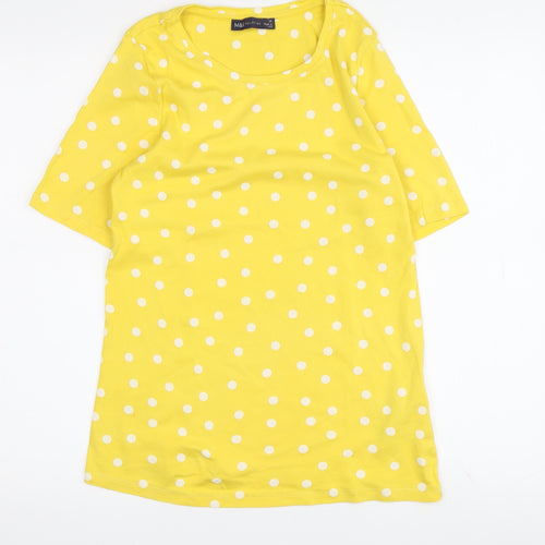 Marks and Spencer Women's Yellow Polka Dot T-Shirt