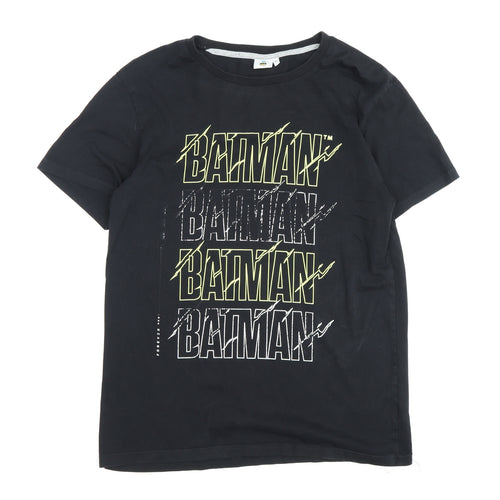 DC Men's Black Batman Graphic Print T-Shirt M