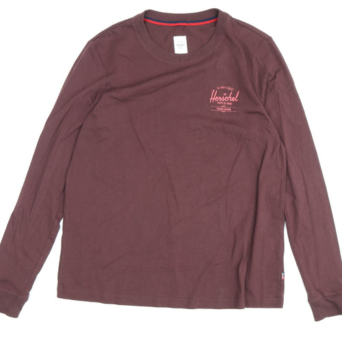 Herschel Men's Brown Long Sleeve T-Shirt M