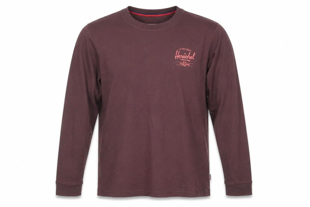 Front view of Herschel Men's Brown Long Sleeve T-Shirt M
