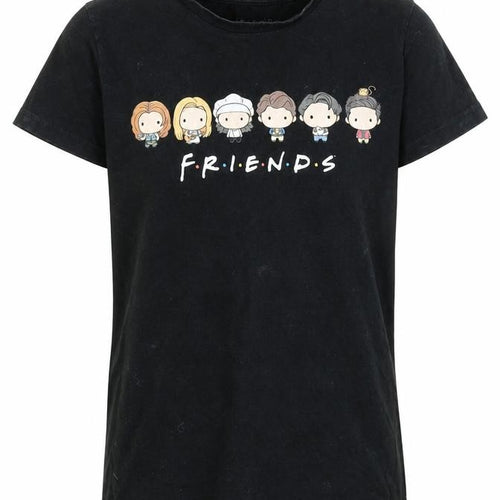 Girls FRIENDS Black Graphic T-Shirt, 11-12 Years, Casual Style