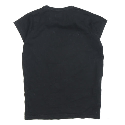 Girls FRIENDS Black Graphic T-Shirt, 11-12 Years, Casual Style