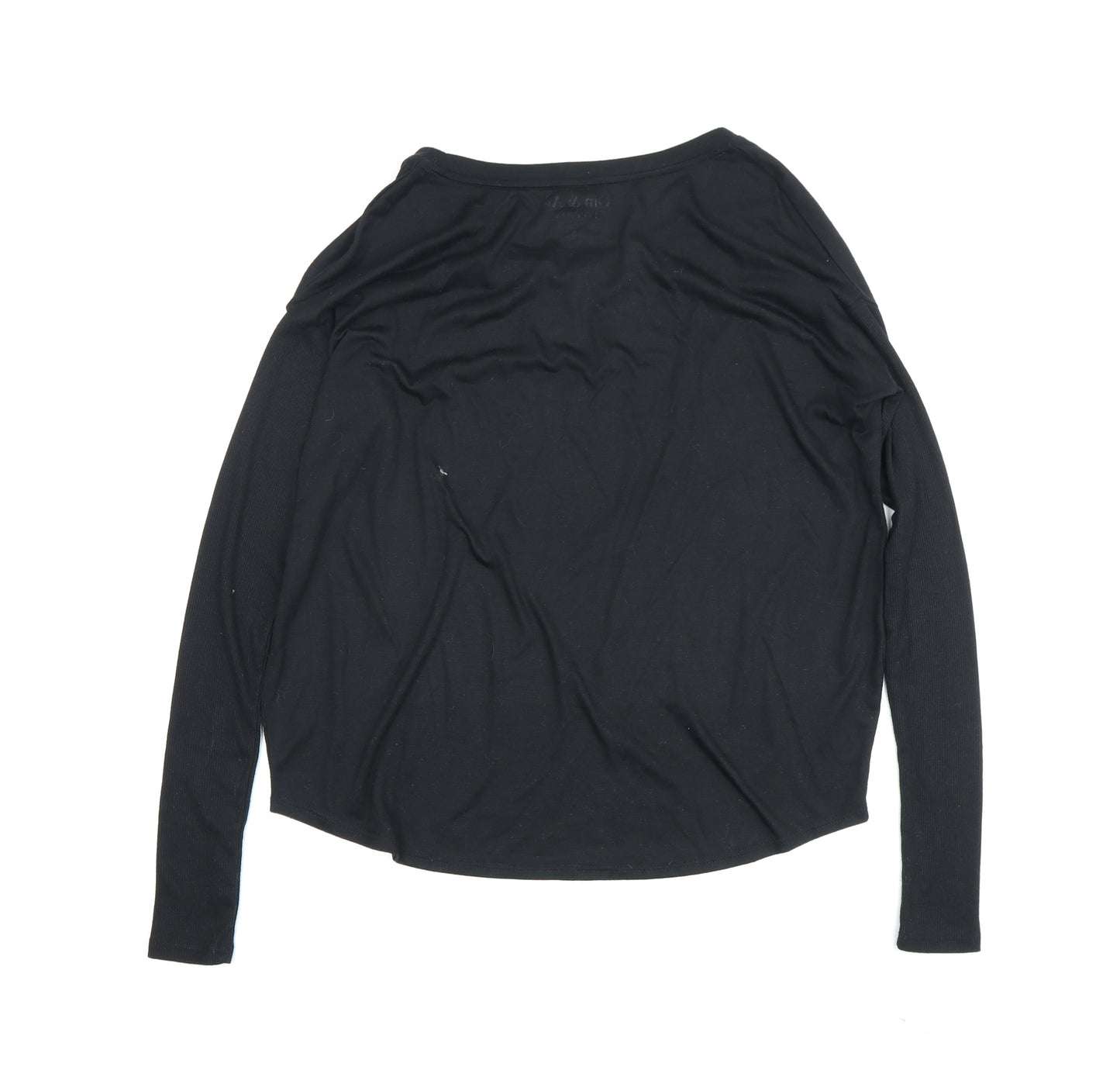 Om & Ah Women's Black Long Sleeve T-Shirt, Size S