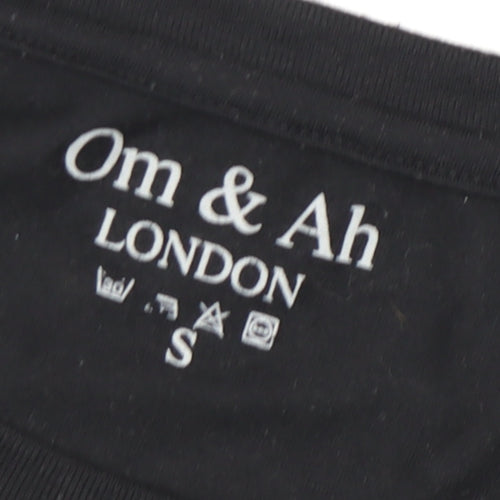 Om & Ah Women's Black Long Sleeve T-Shirt, Size S