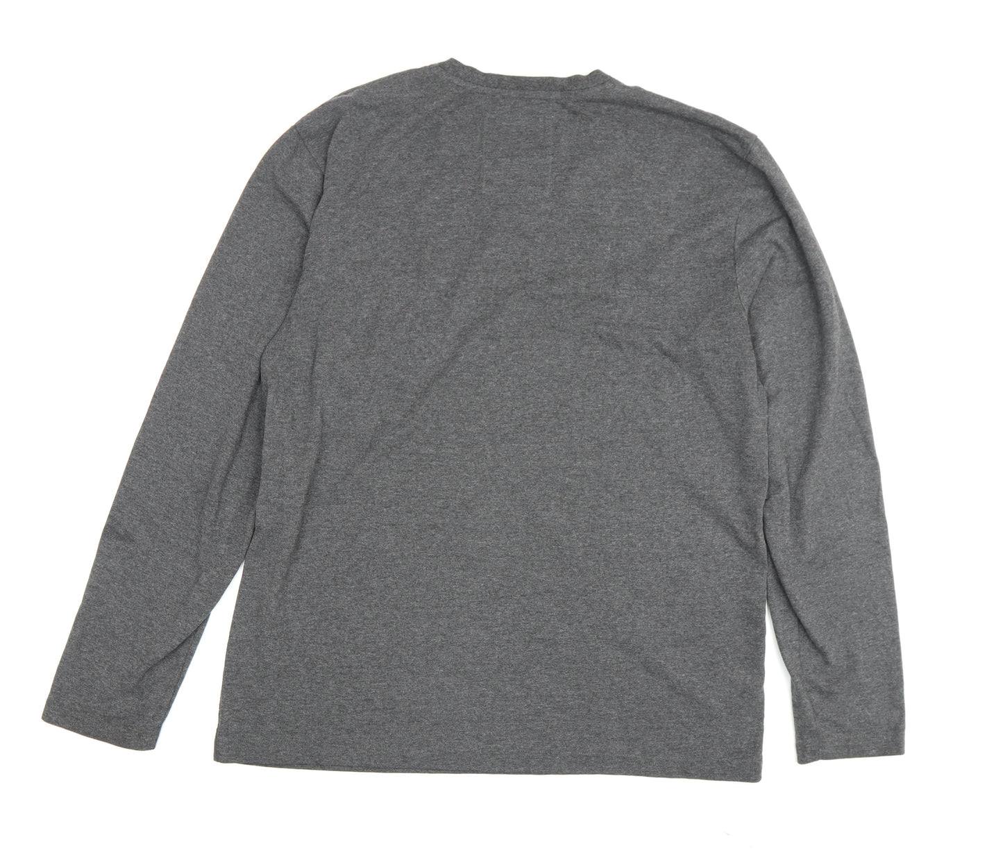 Lambretta Men's Grey Henley Long Sleeve T-Shirt L