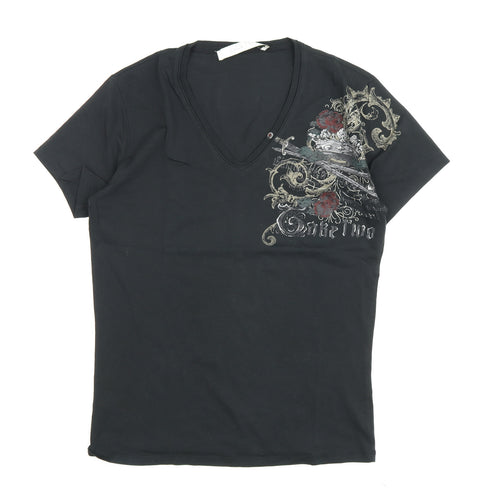 Take Two Unisex Black V-Neck T-Shirt L