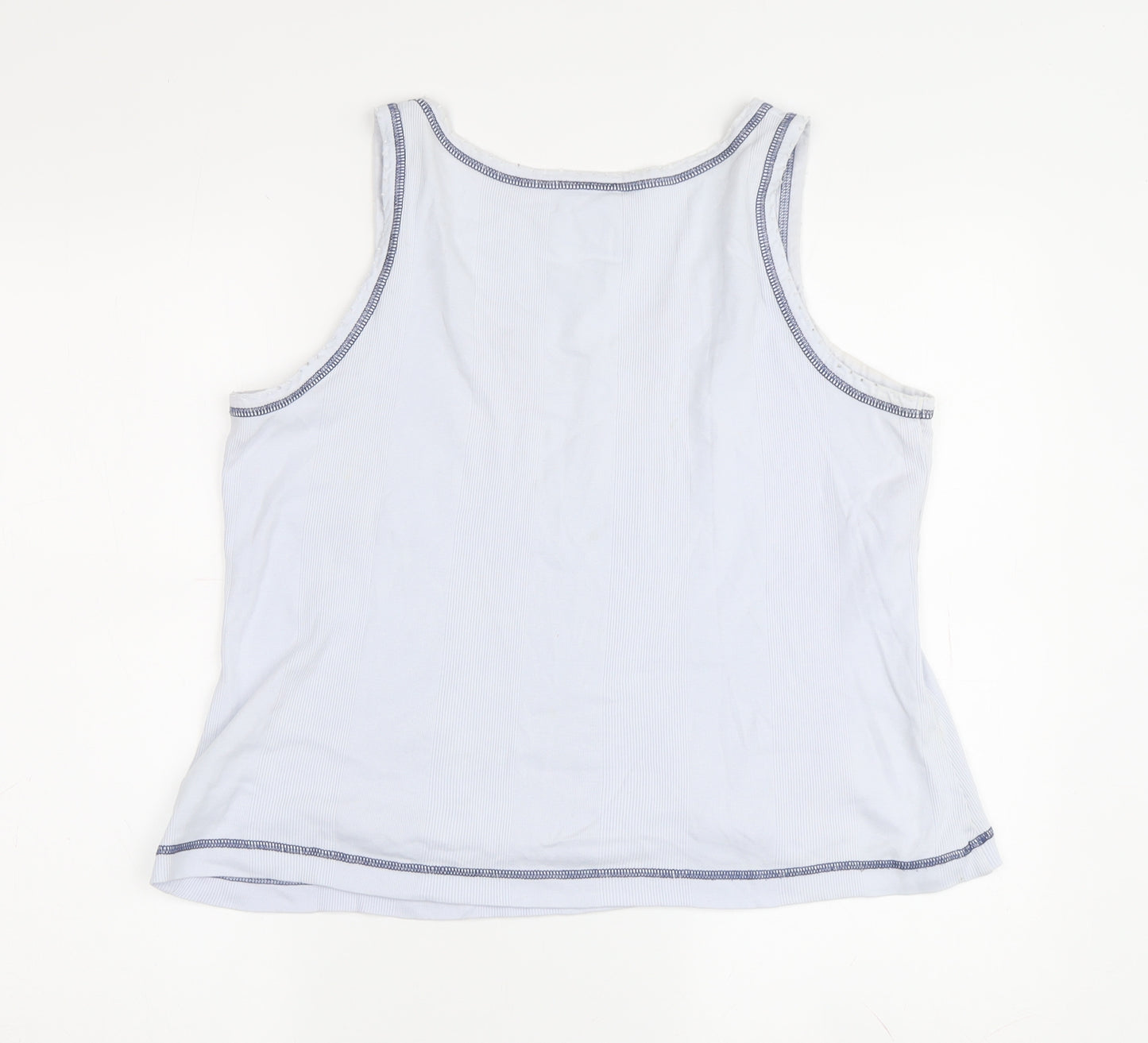 Next Women's Blue Tank Top UK 18 - Floral Embroidered