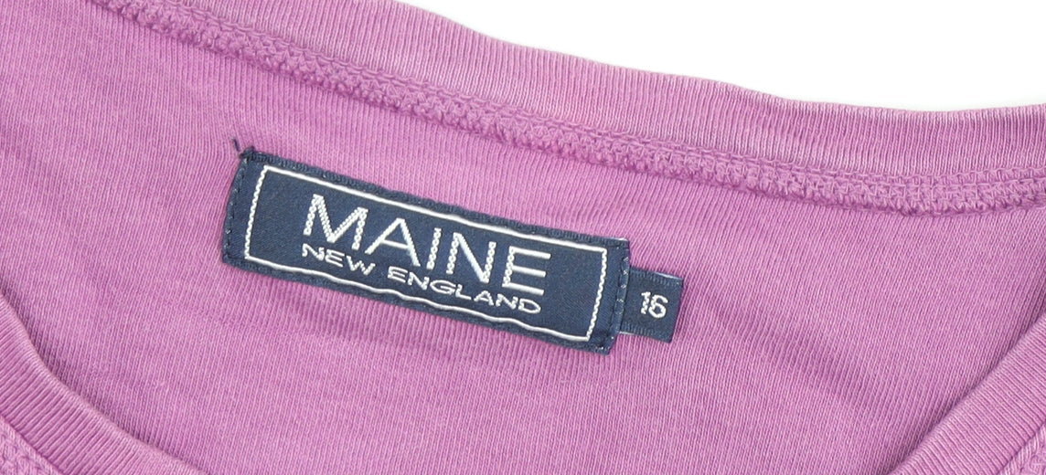 Maine New England Women's Purple Cotton T-Shirt