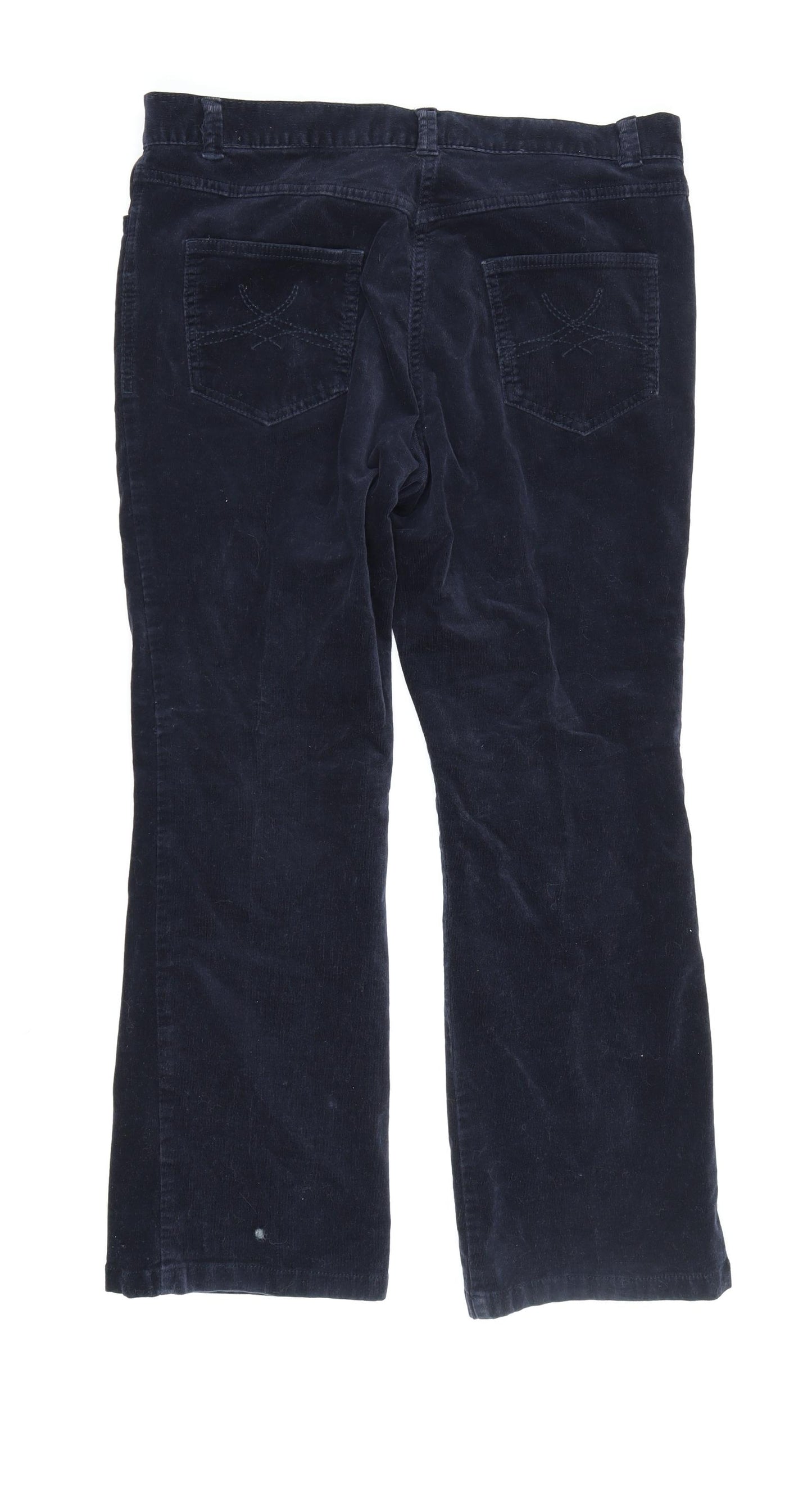 Marks & Spencer Women's Blue Corduroy Trousers Size 14