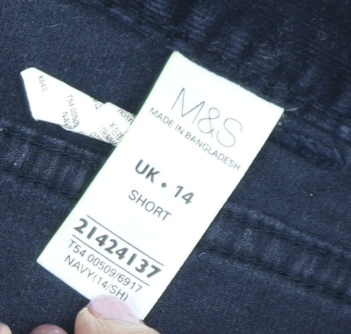 Marks & Spencer Women's Blue Corduroy Trousers Size 14