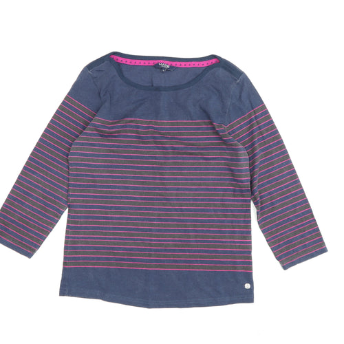 Maine New England Women's Blue Striped T-Shirt Size 14