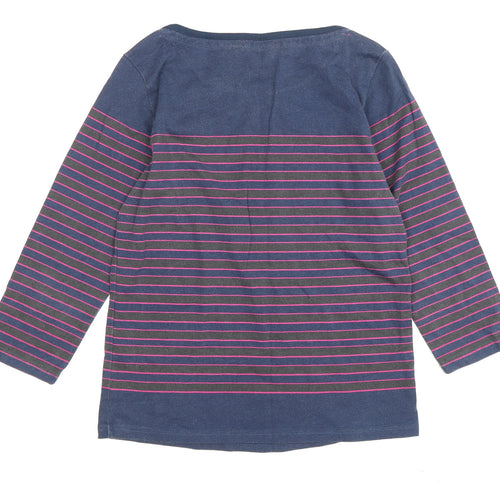 Maine New England Women's Blue Striped T-Shirt Size 14