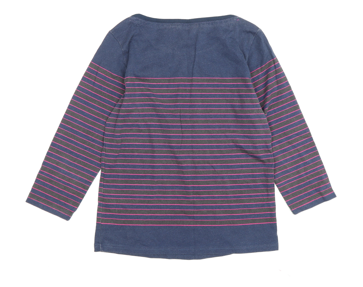Maine New England Women's Blue Striped T-Shirt Size 14